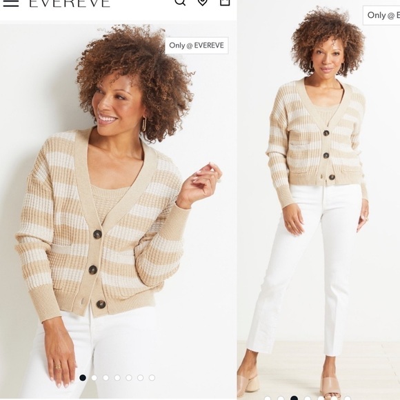 EVEREVE Thermal Stitch Knit Cardigan Size Medium NWOT - Picture 10 of 10